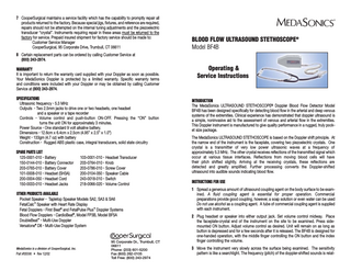 MedaSonics Model BF4B Operating & Service Instructions Rev Dec 2002