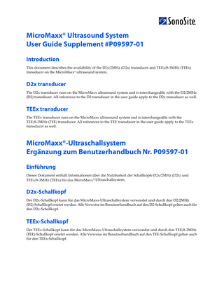 MicroMaxx User Guide Supplement P09597-01A