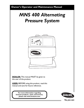 MNS 400 Alternating Pressure System Rev A May 2006