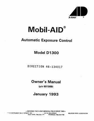 Mobil-AID Model 1300 Owners Manual Jan 1993