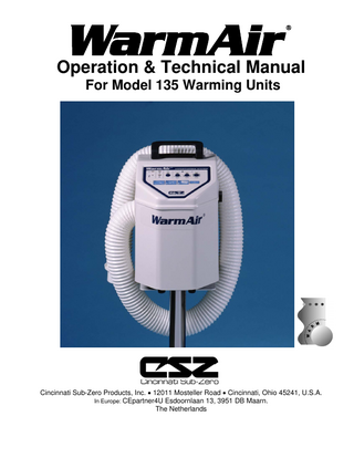 WarmAir Model 135 Operation and Technical Manual Rev E