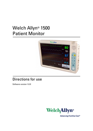 Model 1500 Patient Monitor Directions for Use Sw Ver 1.0.X
