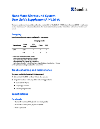 NanoMaxx User Guide Supplement P14120-01B