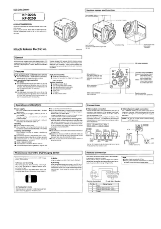 MODEL KP-D20 Color Camera Operation Manual
