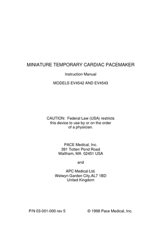 Models EV4542 and EV4543 Instruction Manual