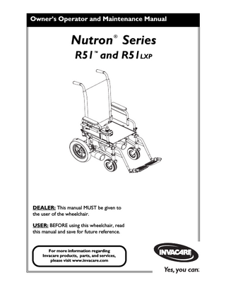 Nutron Series R51 and R51lxp Owners Operator and Maintenance Manual