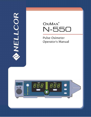 This ISM device complies with Canadian ICES-001. Cet appareil ISM est conforme à la norme NMB-001 Canada. Nellcor Puritan Bennett Inc. is an affiliate of Tyco Healthcare. Nellcor, Oxiband, Durasensor, OxiCliq, OxiBand, Dura-Y, MAX-FAST, SatSeconds, PediCheck, Oxismart and OXIMAX are trademarks of Nellcor Puritan Bennett Inc. To obtain information about a warranty, if any, contact Nellcor’s Technical Services Department, or your local representative. Purchase of this instrument confers no express or implied license under any Nellcor Puritan Bennett patent to use the instrument with any sensor that is not manufactured or licensed by Nellcor Puritan Bennett. Covered by one or more of the following U.S. Patents and foreign equivalents: 4,653,498; 4,802,486; 4,869,254; 4,928,692; 4,934,372; 5,078,136; 5,351,685; 5,485,847; 5,533,507; 5,577,500; 5,803,910; 5,865,736; 6,463,310; 6,708,049; Re.35, 122; and foreign equivalents.  