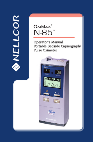 OxiMax N- 85 Portable Bedside Capnograph Pulse Oximeter Operators Manual Rev B Sept 2006