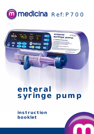 medicina Ref:P700  enteral syringe pump instruction booklet  