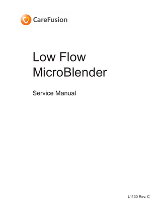 Low Flow MicroBlender Service Manual Rev C