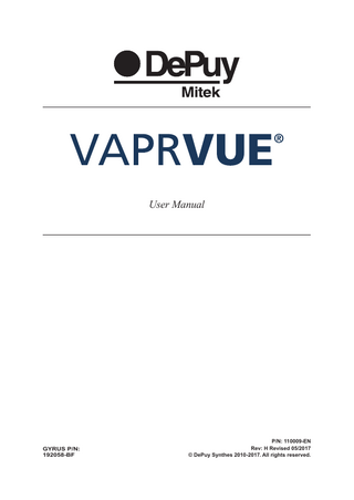 VAPRVUE User Manual Rev H May 2017