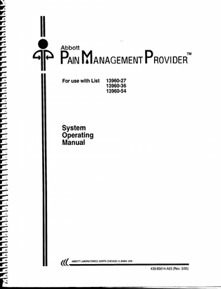 Pain Management Provider Operating Manual Rev 5 of 1995