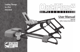 OptiFlex 3 Continuous Passive Motion Unit Model 2090 User Manual