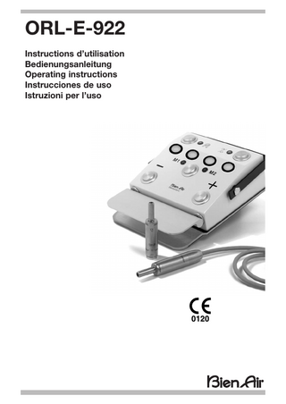 ORL-E-922 Instructions d’utilisation Bedienungsanleitung Operating instructions Instrucciones de uso Istruzioni per l’uso  0120  