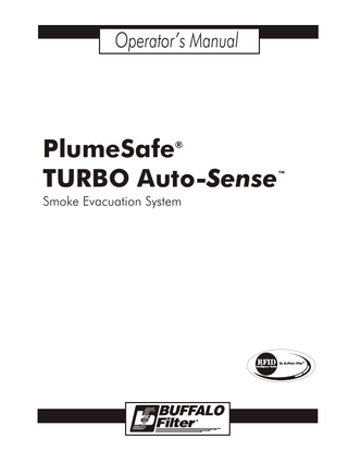 PlumeSafe TURBO Auto-Sense Operators Manual Ver C