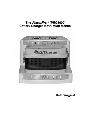 Hall Surgical PowerPro PRO 3600 Battery Charger Instruction Manual Rev B Sept 2002