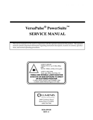 VersaPulse PowerSuite Service Manual Rev C 