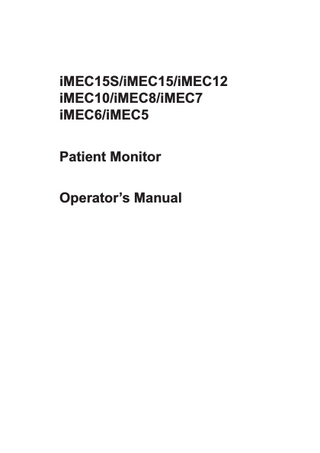 iMEC15S, iMEC15, iMEC12, iMEC10, iMEC8, iMEC7, iMEC6, iMEC5 Operators Manual V10.0 Oct 2017