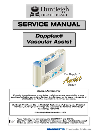 Dopplex Vascular Assist Service Manual 