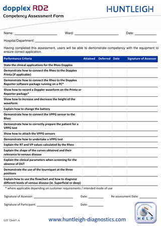 RD2 Competency Assessment Form