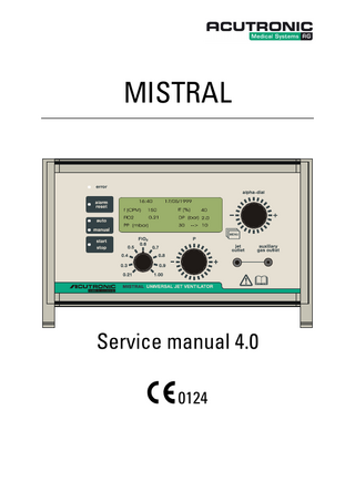 MISTRAL Service Manual Version 4.0 Oct 2003