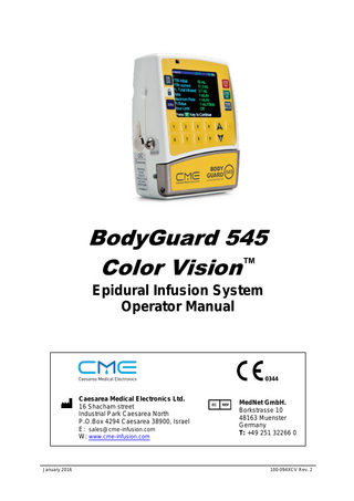 BodyGuard 545 CV 05A Operator Manual 100-094XCV Rev 2 Jan 2016