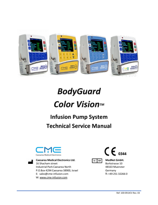 BodyGuard Color Vision Technical Service Manual Ref 100-091XCV Rev 3