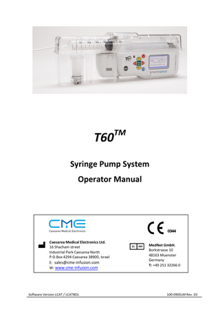 T60 Operator Manual SW Ver LCAT - LCATBOL Rev 03