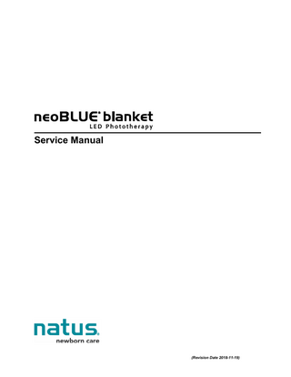 neoBLUE blanket Service Manual Rev B Nov 2018
