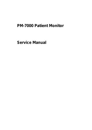 PM-7000 Patient Monitor  Service Manual  