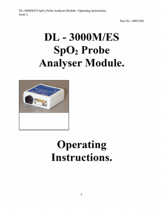 DL-3000M and ES Operating Instructions Issue 1