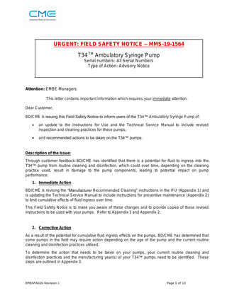 T34 Urgent Field Safety Notice Sept 2019