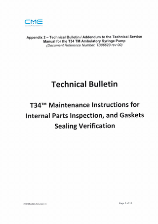 T34 Internal Parts Inspection and Gaskets Sealing Verification Technical Bulletin Rev 00 Oct 2019