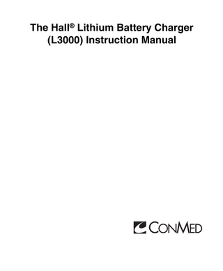The Hall Battery Charger L3000 Instruction Manual Rev AB Jan 2019