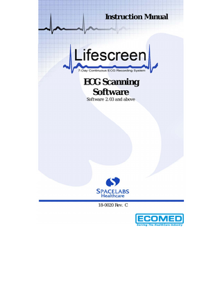 Lifescreen Instruction Manual sw 2.03 and above Rev C