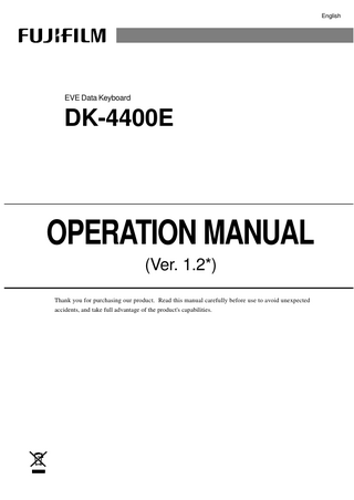 DK-4400E Keyboard Operation Manual Ver 1.2 July 2011