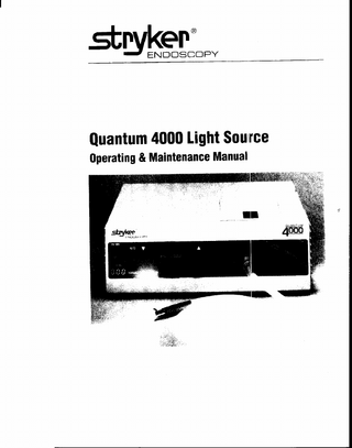 Quantum 4000 Operator & Maintenance Manual