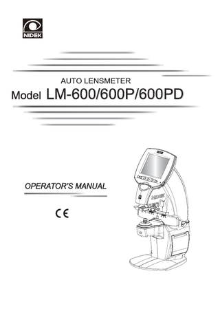 LM-600, 600P and 600PD Operators Manual July 2009