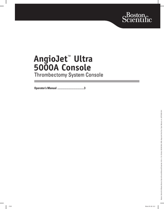 AngioJet Ultra 5000A Console Operators Manual 