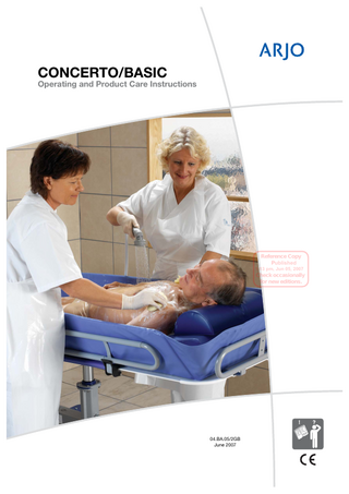 CONCERTO and BASIC Operating and Product Care Instructions June 2007
