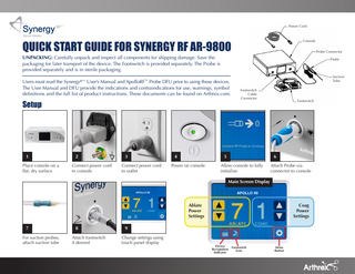 Synergy AR-9800 Quick Start Guide