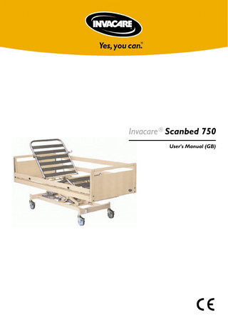 Table of contents User part... 6 1.  General information... 6  2a. Operation of the ScanBed 750 with Soft Control... 6 2b. Operation of the ScanBed 750 with HB 70... 7 Technical part... 10 3.  Information... 10  4.  General Information... 11  5.  Receiving the ScanBed 750... 11  6.  Fitting the accessories... 13  7.  Disassembly/assembly of the ScanBed 750... 15  8.  Wiring... 17  9.  Order numbers for accessories... 18  10. Maintenance and check-ups... 20 11. Beds equipped with accumulator back up... 20 12. Maintenance chart... 21 13. Trouble-shooting with the electrical system... 22 14. Lubrication plan... 22 15. Cleaning... 23 16. Technical specifications... 23 17. Electrical data... 23 18. Weight... 24 19. Disposal... 24 5  