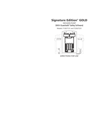 Alaris Signature Edition GOLD Guardrails Models 71xx and 72xx Directions for Use