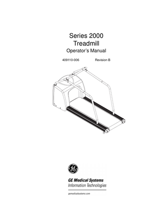 Series 2000 Treadmill Operator’s Manual 409110-006  Revision B  