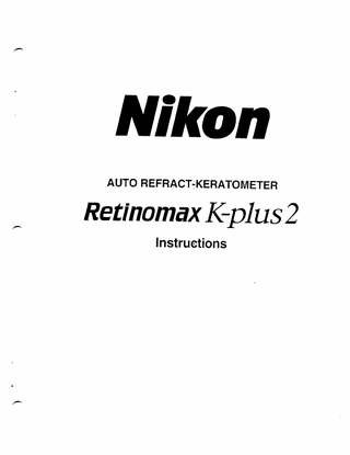 Retinomax K-Plus 2 Instructions