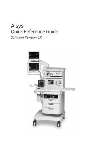 Aisys Quick Reference Guide Sw Rev 6.X