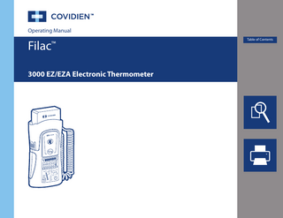 Operating Manual  Filac  TM  3000 EZ/EZA Electronic Thermometer  Table of Contents  
