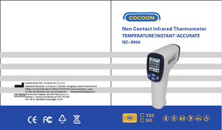 GENERAL DESCREPTION  Table of Contents  This Infrared digital thermometer is specially designed to take the body or ambient temperature.  SAFETY CAUTIONS  GENERAL DESCRIPTION ………………(2) SAFETY CAUTIONS ……………………..(2) MODE SETTING ……………………...(3)-(4) PRECAUTIONS BEFORE USE………… (4) FEATURES ………………………………..(5) CONFIGURATION ………………………..(5) CUTLINE …………………………………..(6) TAKING A MEASUREMENT ………..(7) -(8) TROUBLE SHOOTING ……………..(8)-(11) SPECIFICATION …………………...(11)-(12)  1  This device must only be used for the purposes described in this instruction manual. This device must only be used in an ambient temperature range of 5℃~40℃, the best temperature is 25℃. Do not expose this thermometer to extreme temperature environment of ＞40℃ or ＜5℃ Do not expose this device to electric shocks. Do not use this device in relative humidity higher than 80%RH. Do not use the device near strong electromagnetic fields such as cordless or mobile phones. Keep the device away from water, high temperature and direct sunlight. Do not drop or knock the device and do not use if it is damaged. Clean the device surface lightly with cotton bud moistened with 70% alcohol. Do not attempt to disassemble ,repair or re design the device.  2  
