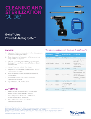 iDrive Stapling System IDRVULTRAx Cleaning and Sterilization Guide