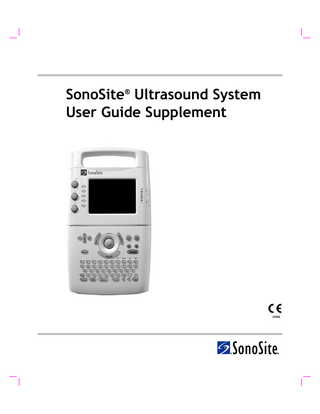 SonoSite® Ultrasound System User Guide Supplement  